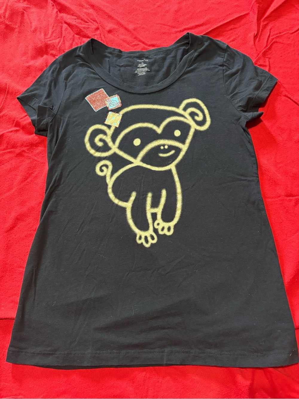 Copper Key Black Short-Sleeve Tee with Yellow Monkey Graphic